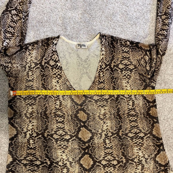 Show Me Your MuMu Brown Cream Hug Me Python Knit V Neck Sweater XS - Picture 6 of 9